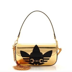 Gucci x Adidas Horsebit 1955 Shoulder Bag Leather Small Gold